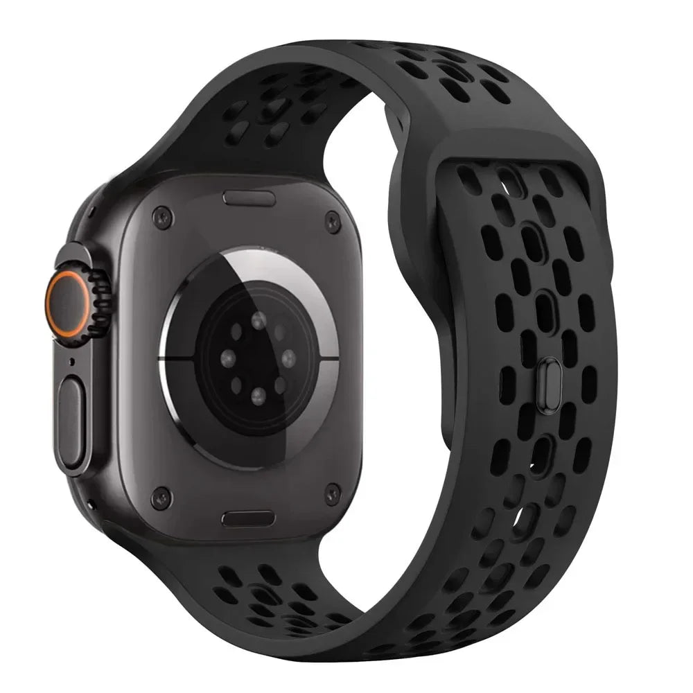 Sport Silicone band for Apple Watch Ultra 2 1 10 42mm 46mm 49mm Soft Breathable band Wristband Apple Watch Series 9 8 7 6 5 4 SE Band