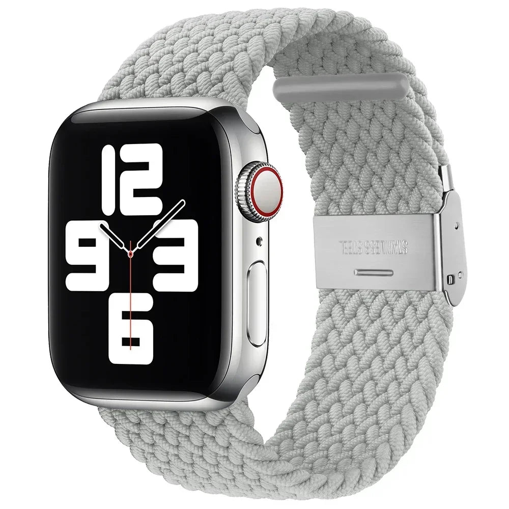 Braided Solo Loop For Apple Watch Ultra band 49mm 45mm 40mm 41mm 44mm Nylon Elastic band Apple Watch Series 10 9 8 SE 6 7 5 4 band