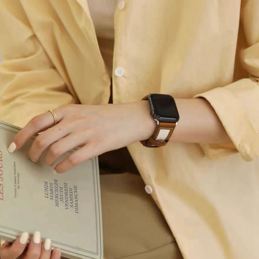 Leather Loop For Apple Watch band for women Series Ultra 11 10 9 8 7 6 5 4 3 2 1 38mm 40mm 41mm 42mm 44mm 45mm 46mm 49mm band