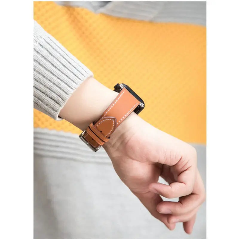 Leather Watch band for Apple Watch band 46mm 44mm 49mm 45mm 42mm 40mm 38mm 41mm band Apple Watch Series 10 Ultra 9 8 7 6 5 4 3 SE