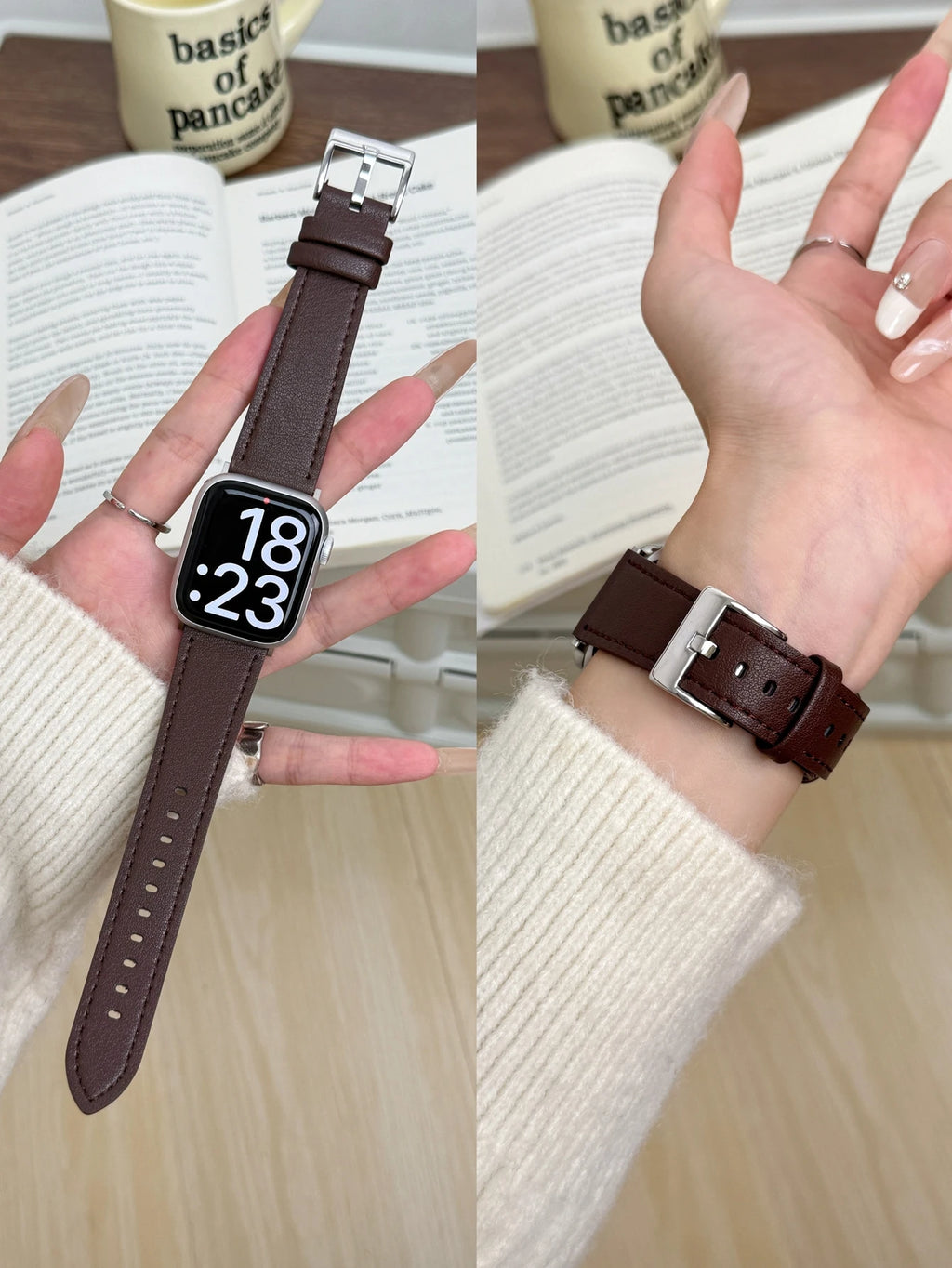 High quality leather loop For Apple Watch band women 11 10 9 8 7 6 5 4 3 2 1 SE 38mm 40mm 41mm 42mm 44mm 45mm 46mm 49mm band