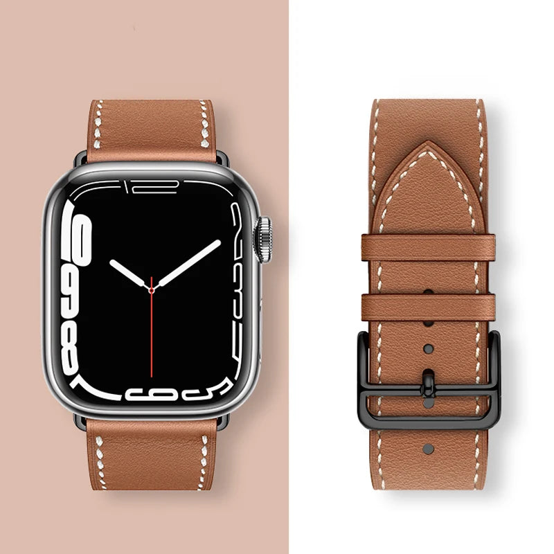 Leather band for Apple Watch 10 band 49mm 44mm 45mm 42mm 46mm 40mm 41mm Woman Man band Apple Watch Series 9 8 7 6 5 4 3 SE Band