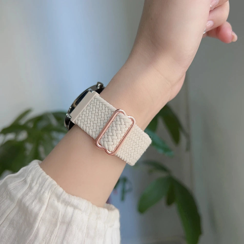 Band For Samsung Galaxy Watch 7 FE 5 Pro 4 6 classic 44mm 40mm Nylon Braided sport bracelet correa Galaxy Watch 7 Strap