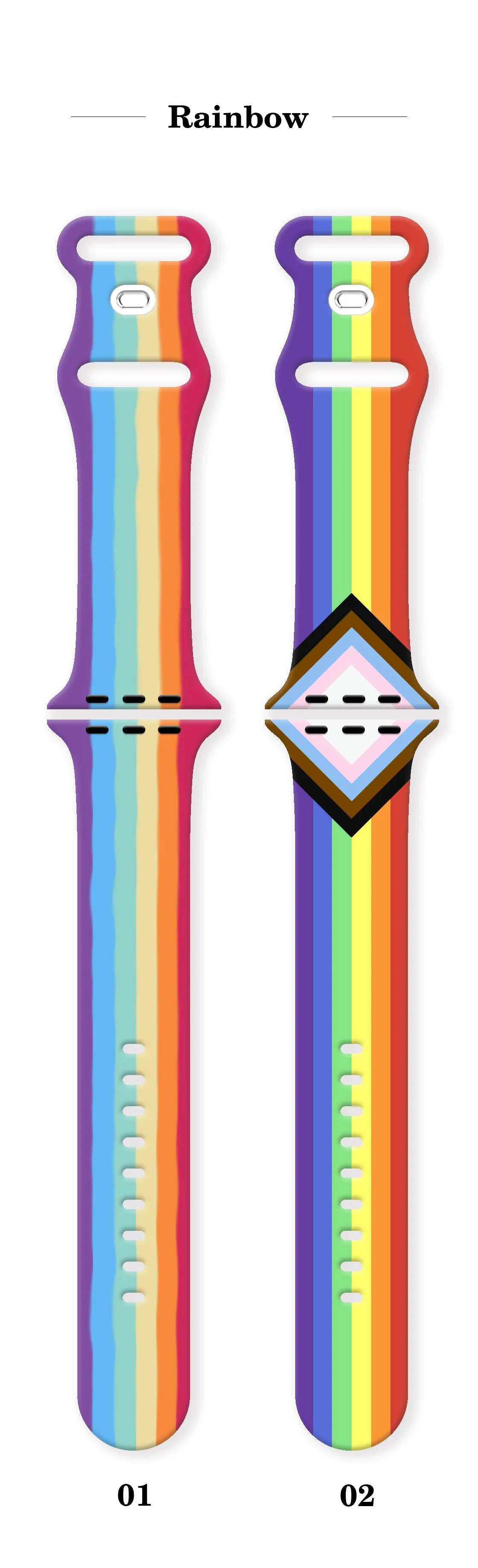 Rainbow Printed band for Apple Watch 10 9 8 7 SE Silicone band Replaceable band for Apple Watch 46mm 44mm 42mm 41mm Watchband