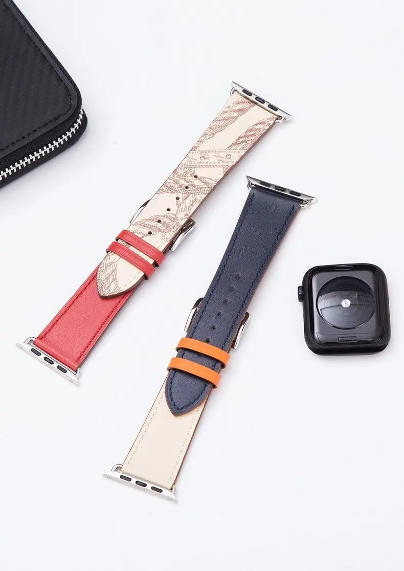 Leather Watch band for Apple Watch band 46mm 44mm 49mm 45mm 42mm 40mm 38mm 41mm band Apple Watch Series 10 Ultra 9 8 7 6 5 4 3 SE