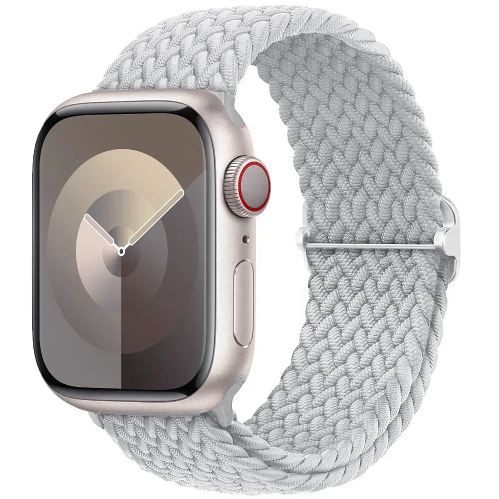 Braided band For Apple Watch band 45mm Ultra 2 49mm 44mm 40mm 41mm 42mm 46mm Elastic adjustable band Series 10 9 8 7 3 5 SE 6 4
