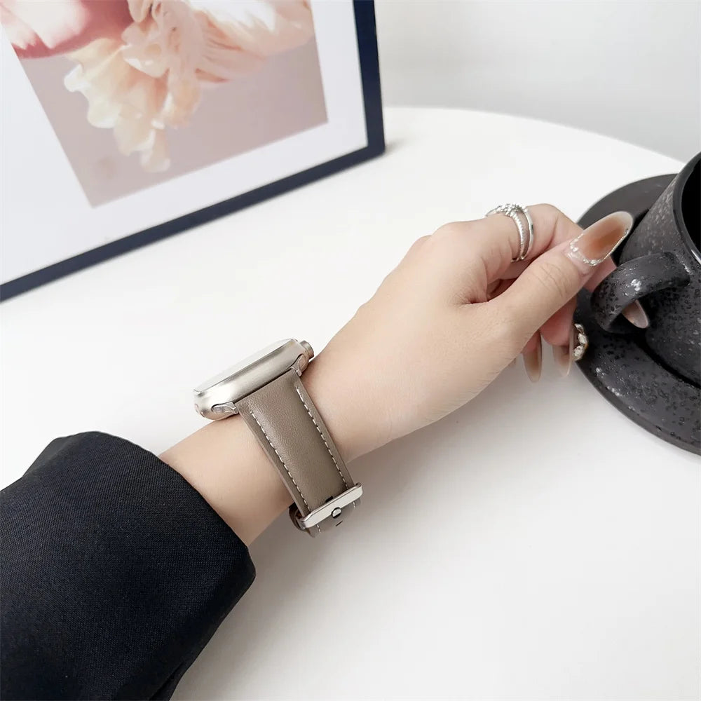 PU Leather band for Apple Watch Series 10 9 7 8 5 6 SE Ultra band 49mm 46mm 44mm 40mm 45mm 41mm 42mm Apple Watch Wristbands