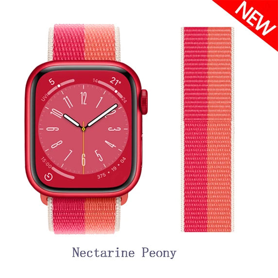 Nylon loop Correa For Apple Watch band 45mm 44mm 46mm 40mm 49mm 41mm 42mm 38mm band Apple Watch Series 6 SE 7 8 9 10 Ultra 2 bands