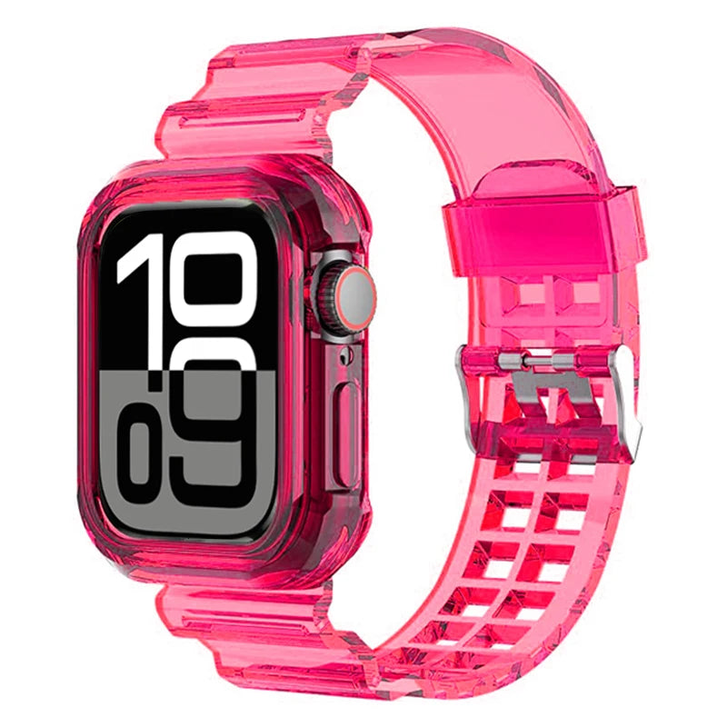 TPU Case+band for Apple Watch band 46mm 42mm 45mm 44mm 40mm 41mm Rubber Cover+band correa Apple Watch Series 10 9 8 7 6 5 4 3 SE