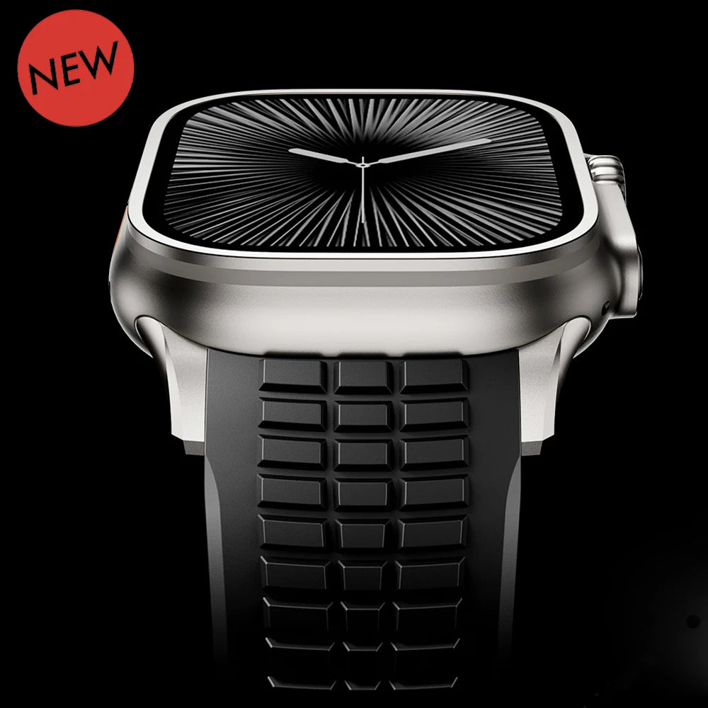 Rubber band for Apple Watch 46mm 45mm 44mm 42mm sport band for Apple Watch Ultra 2 1 49mm Series 10 9 8 7 SE 6 5 SE Luxury band