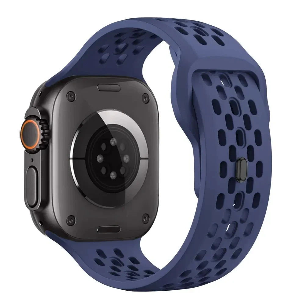 Sport Silicone band for Apple Watch Ultra 2 1 10 42mm 46mm 49mm Soft Breathable band Wristband Apple Watch Series 9 8 7 6 5 4 SE Band