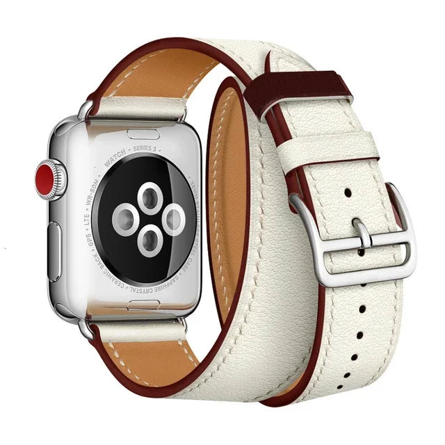 Leather band For Apple Watch Ultra 2 49mm 9 8 7 45mm 41mm High quality business wristband For Apple Watch 6 5 4 3 SE 44mm 40mm 42mm