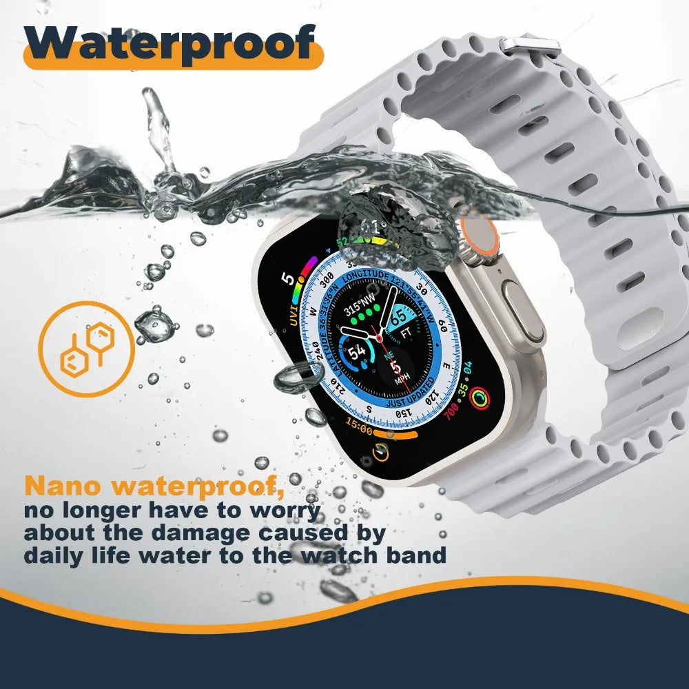 Ocean Silicone band for Apple Watch Ultra 2 3 49mm 45mm 44mm 46mm 42mm 40mm 41mm Sport band Apple Watch Series 11 10 9 8 7 6 SE band