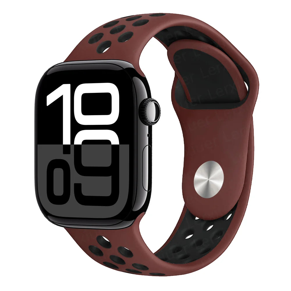 Official band For Apple Watch band Ultra 2 40mm 44mm 46mm 49mm 41mm 42mm 45mm Silicone band correa Apple Watch 11 10 9 8 7 6 SE3 band