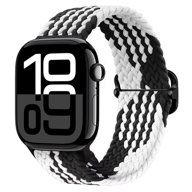Braided Nylon band For Apple Watch Ultra 49mm 46mm 45mm 44mm 42mm 41mm 40mm Elastic band Apple Watch 11 10 9 8 7 SE 4 5 6 Belt