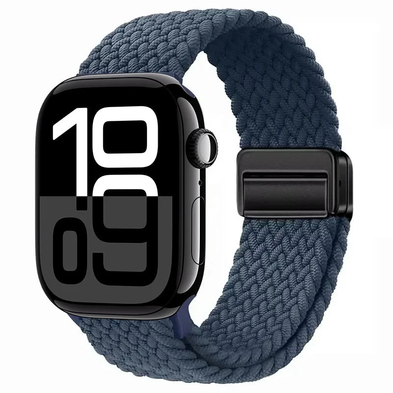 Nylon Braided Loop band for Apple Watch Ultra 3 2 49mm 11 10 42mm 46mm 9 8 7 45mm 41mm Magnetic band Apple Watch 6 5 SE 44mm 40mm band