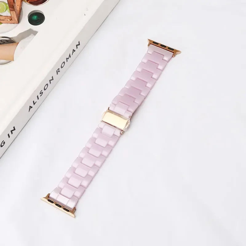Resin band for Apple Watch band 44mm 40mm 45mm 49mm 38mm 42mm 41mm Fashion Wrist band for Apple Watch Series 8 7 6 5 4 3 2 1 Ultra 2
