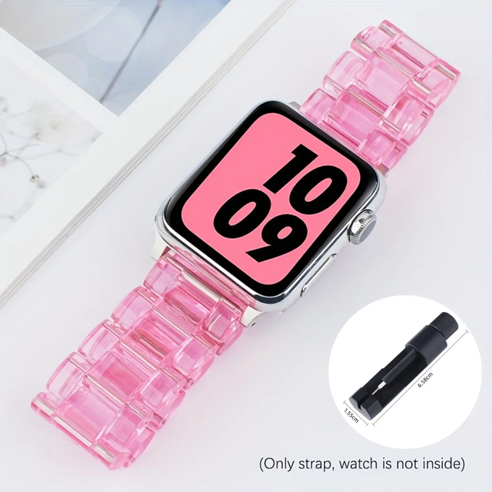 Transparent Link band for Apple Watch band 44mm Ultra 49mm 41mm 45mm 46mm 42mm glacier band Apple Watch Series 10 9 8 7 6 5 4 3