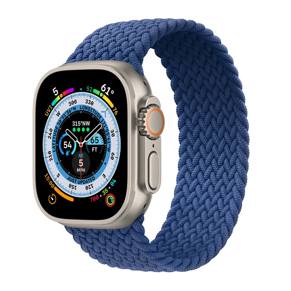 Braided Solo Loop For Apple Watch band 44mm 40mm 45mm 41mm 49mm 42mm 46mm band Apple Watch Series 10 9 SE 8 7 6 5 4 Ultra 2 Band