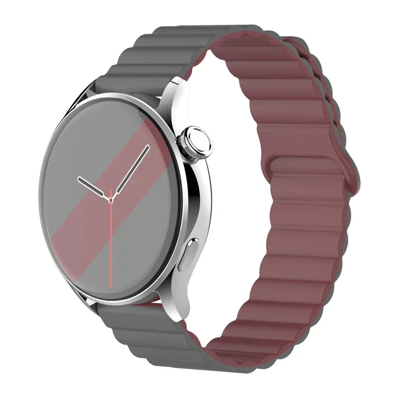 silicone strap For Samsung Galaxy watch 7/6/5/4/5pro/6-4 Classic/FE 20mm 22mm band Magnetic Loop bracelet huawei GT 4-3-pro-2e