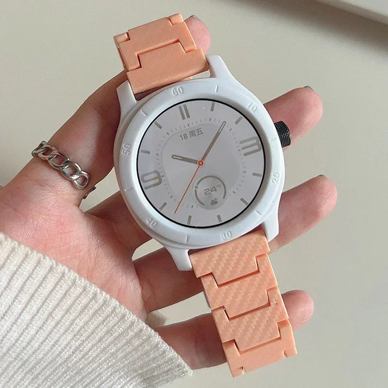 Carbon Fiber Band For Samsung Galaxy 7/FE/4/5/6/Classic 46mm/Active 2 20mm 22mm link Bracelet Huawei Watch GT 4/2/2e/3/Pro strap