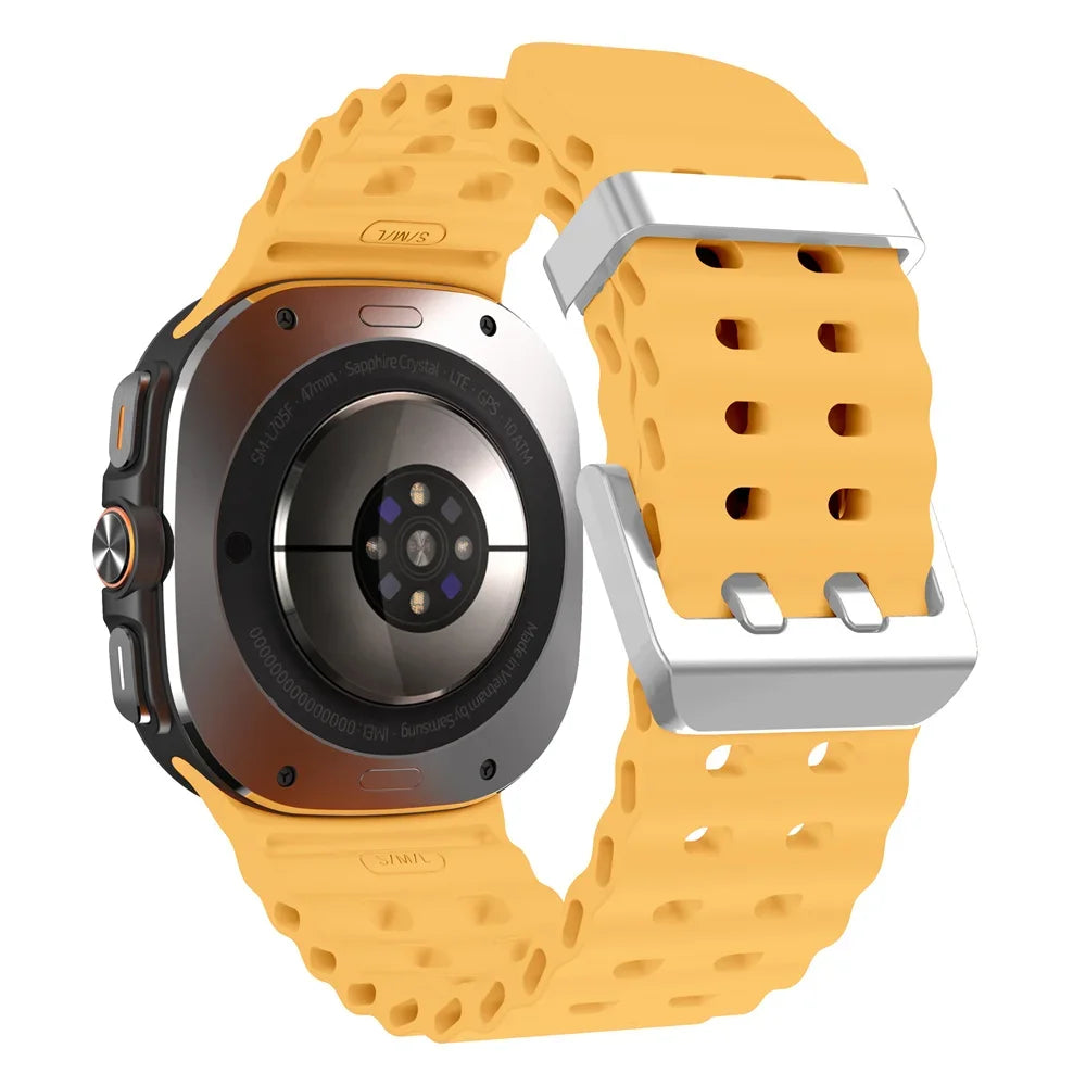 Marine Band For Samsung Galaxy Watch ultra 2025/7 ultra Accessories Two color Sport silicone Bracelet Galaxy Watch ultra Straps