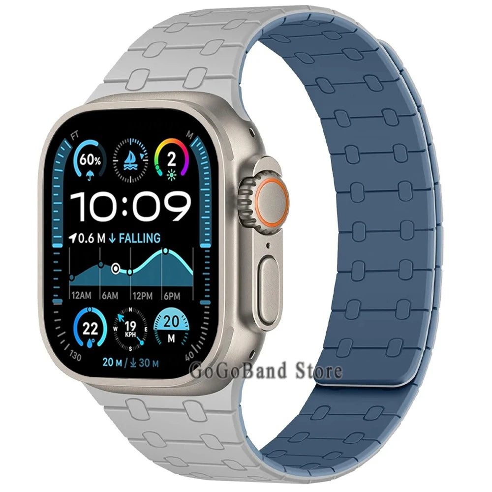 Magnetic Silicone band for Apple Watch Ultra 3 2 49mm 46mm 42mm 45mm 44mm sport band Apple Watch Series 11 10 9 8 7 6 SE 5 band