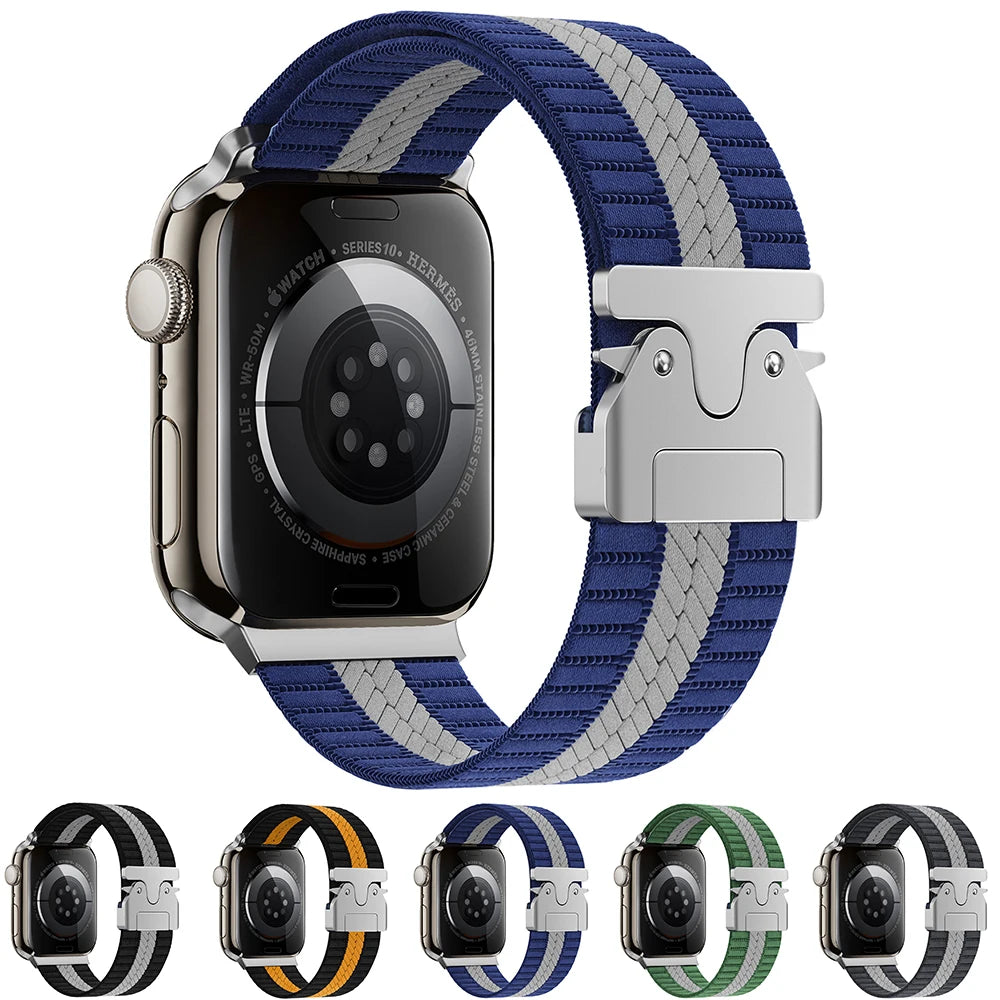 Nylon Parachute Buckle Twill band for Apple Watch band 49mm 46mm 42mm 45mm 44mm 41mm band Apple Watch 11 10 9 8 7 6 5 SE Ultra 3