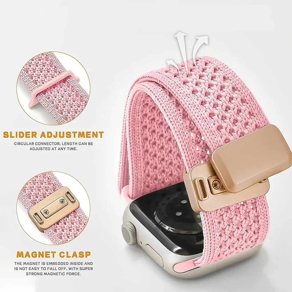 Cartoon Braid Nylon Magnetic Buckle band For Apple Watch Series 10 40mm 41mm 42mm 44mm 45mm 46mm For Apple Watch 10 9 8 6 5 4