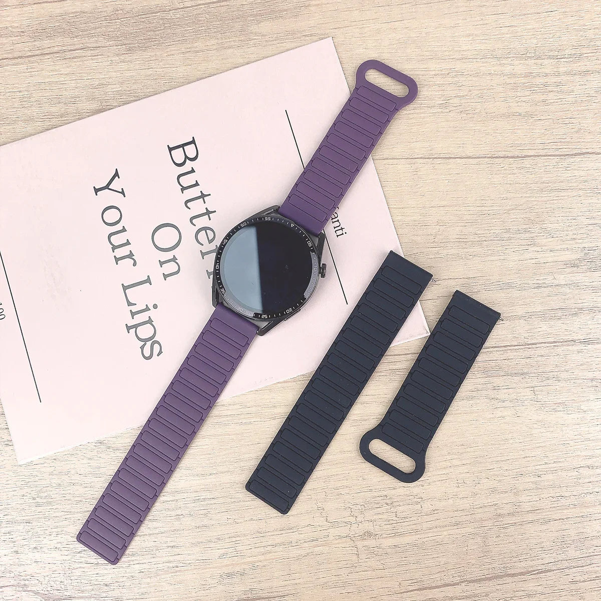 18mm 20mm 22mm Magnetic Loop Band for Samsung Galaxy Watch 7 6 5 4 44/40mm 6Classic Silicone Strap for Huawei Watch GT5 46mm