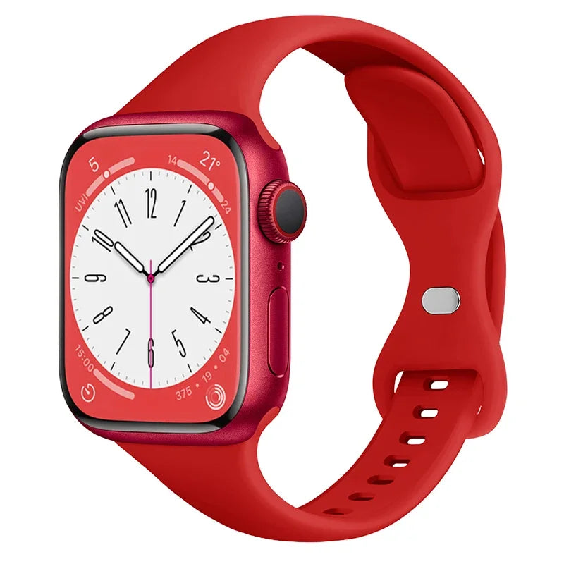 Slim Silicone band for Apple Watch band 44mm 40mm 41mm 45mm 38mm 42mm 49mm 46mm Apple Watch Series 10 9 8 7 SE 6 5 4 Woman band
