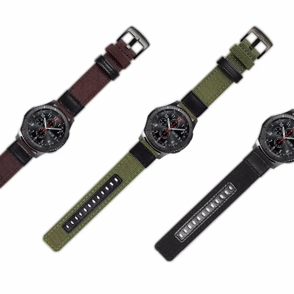 22mm 20mm Wrist Strap for Samsung Galaxy Watch 6 5 4 3 5Pro 40mm 44mm 42mm 46mm Gear S3 Frontier Classic Nylon Woven Sport Band