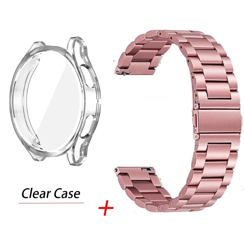 Strap+Screen Case Protector For Samsung Galaxy Watch 7 6 5 4 40mm 44mm Band Cover For Samsung Galaxy Watch 7 44mm Metal Bracelet