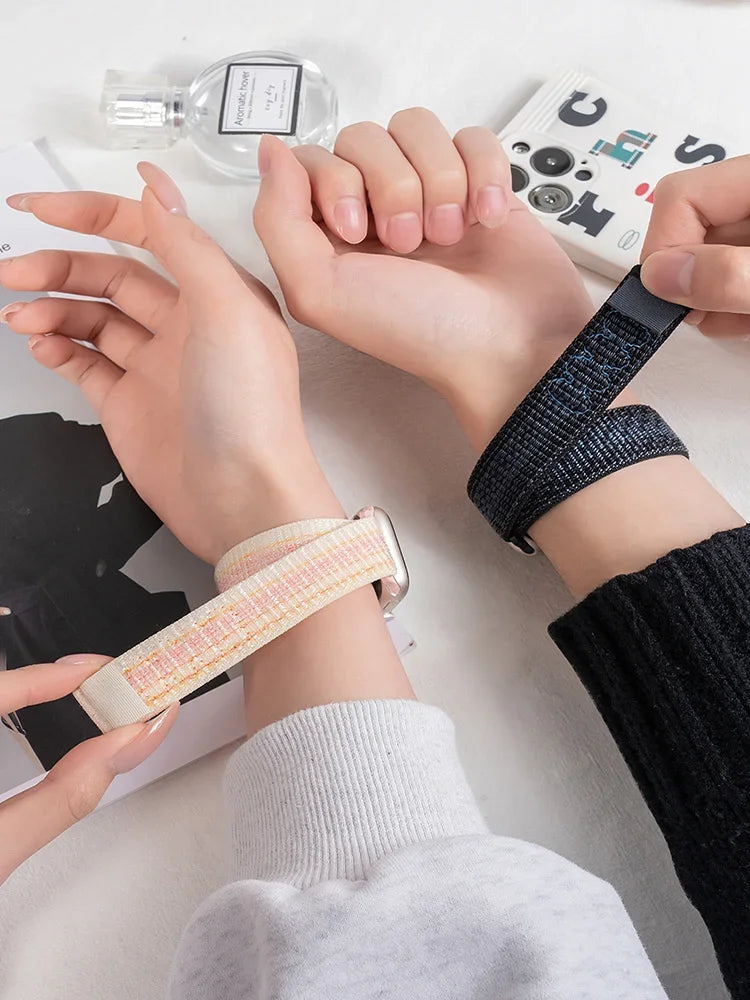 Sport band for Apple Watch band 49mm for Apple Watch S11 S10 9 8 7 6 5 4 3 SE Ultra 2 3 Nylon Loop band 46mm 45mm 44mm 41mm 42mm