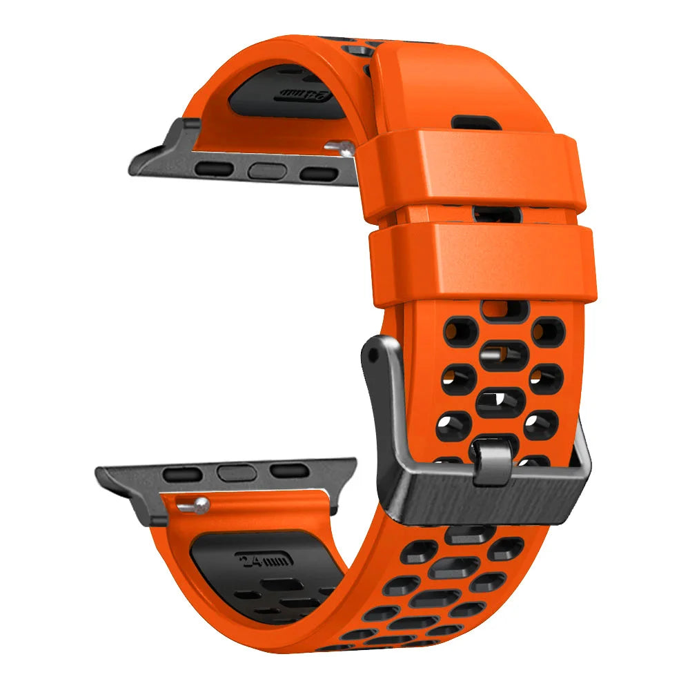 Sport Silicone band For Apple Watch Ultra 2 49mm band Wristband For Apple Watch Series 9 8 7 SE 6 45mm 44mm 42mm Accessory