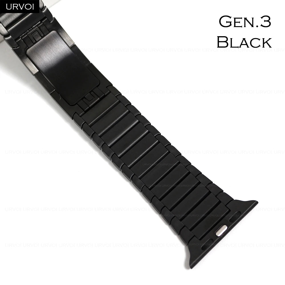 URVOI band for Apple Watch Ultra 3 2 Link band gen.1 3 stainless steel band butterfly clasp wristband for Apple Watch 45mm 46mm 49mm