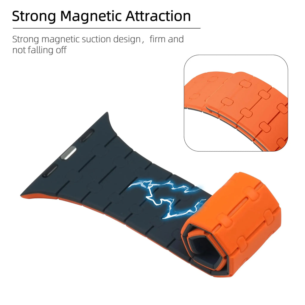 Magnetic Silicone band for Apple Watch band Ultra 3 49mm 44mm 40mm 42mm 46mm 45mm band For Apple Watch Series11 10 9 8 7 6 SE 5 4 38mm