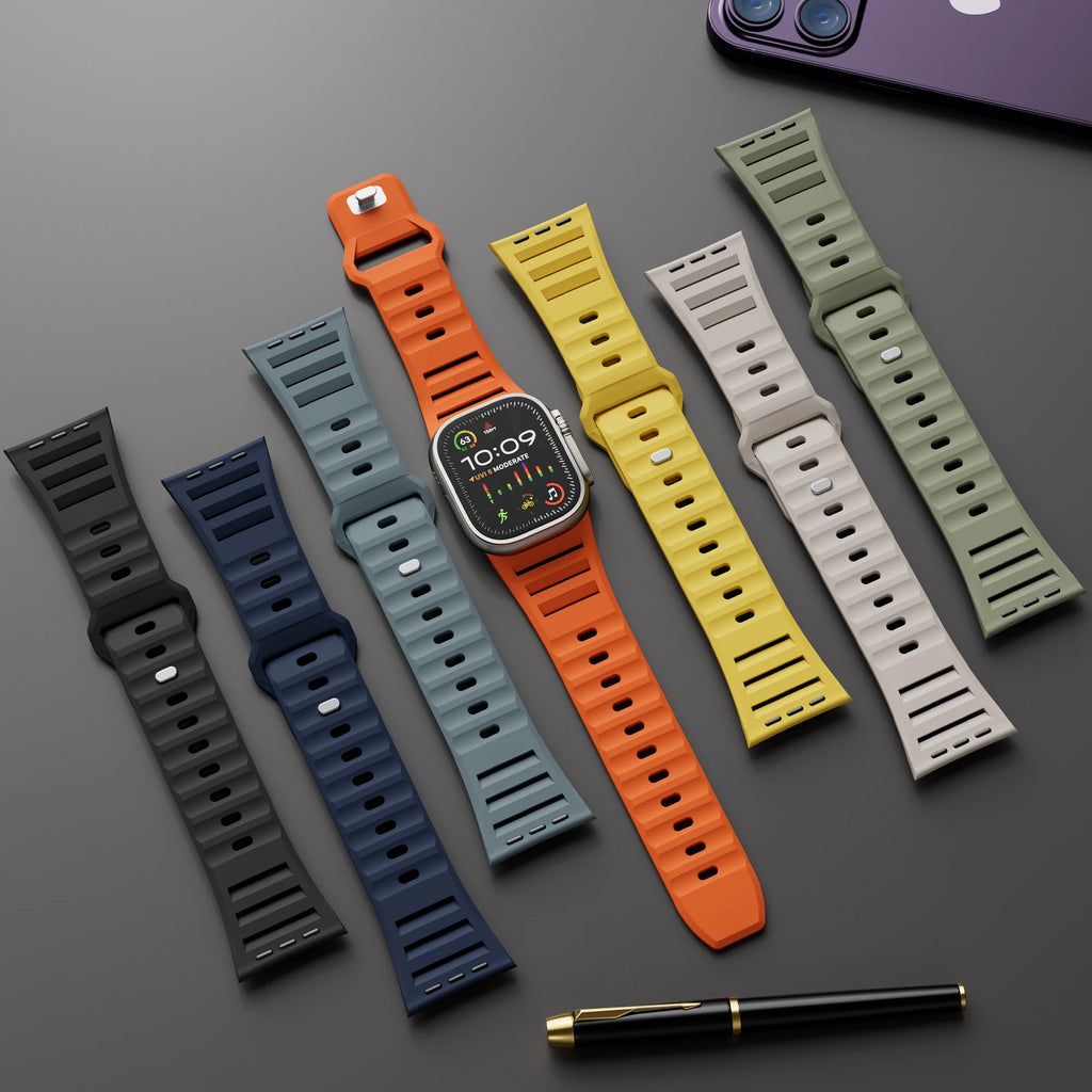 Silicone band for Apple Watch Ultra 2 3 band 49mm 45mm 44mm 42mm 46mm accessories correa band Apple Watch 11 10 9 8 7 6 SE 5 4