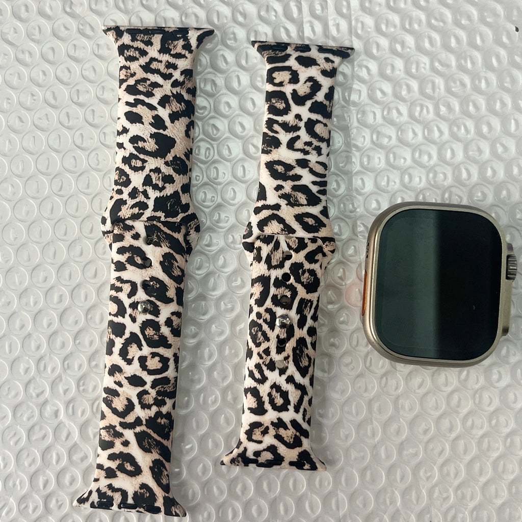 Silicone band For Apple Watch Ultra band 49mm 46mm 45mm 44mm Zebra pattern correa band Apple Watch Series 11 10 9 8 7 Watchbands