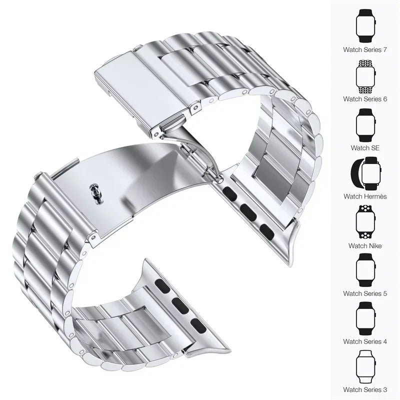 Stainless Steel band for Apple Watch band 45mm 44mm Ultra 2 49mm 42mm 40mm 41mm 46mm metal watch band SEries 10 9 8 7 6 5 4 3 SE