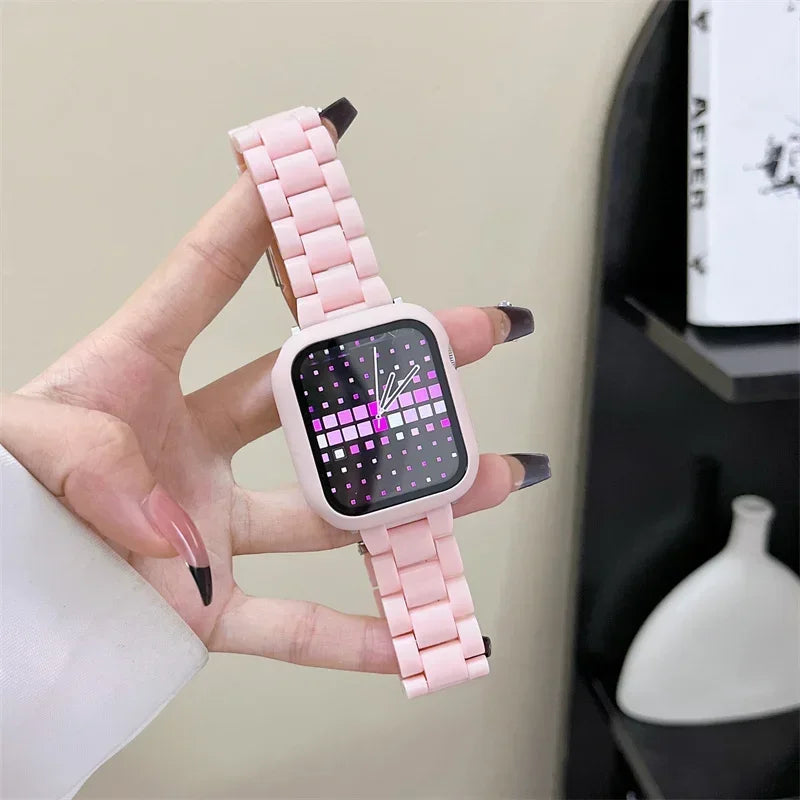 Watch band+Case+glass For Apple Watch band 44mm 40mm 38mm 42mm Candy band Apple Watch Ultra 2 49mm serie 9 8 7 6 5 4 3 SE 41mm 45mm