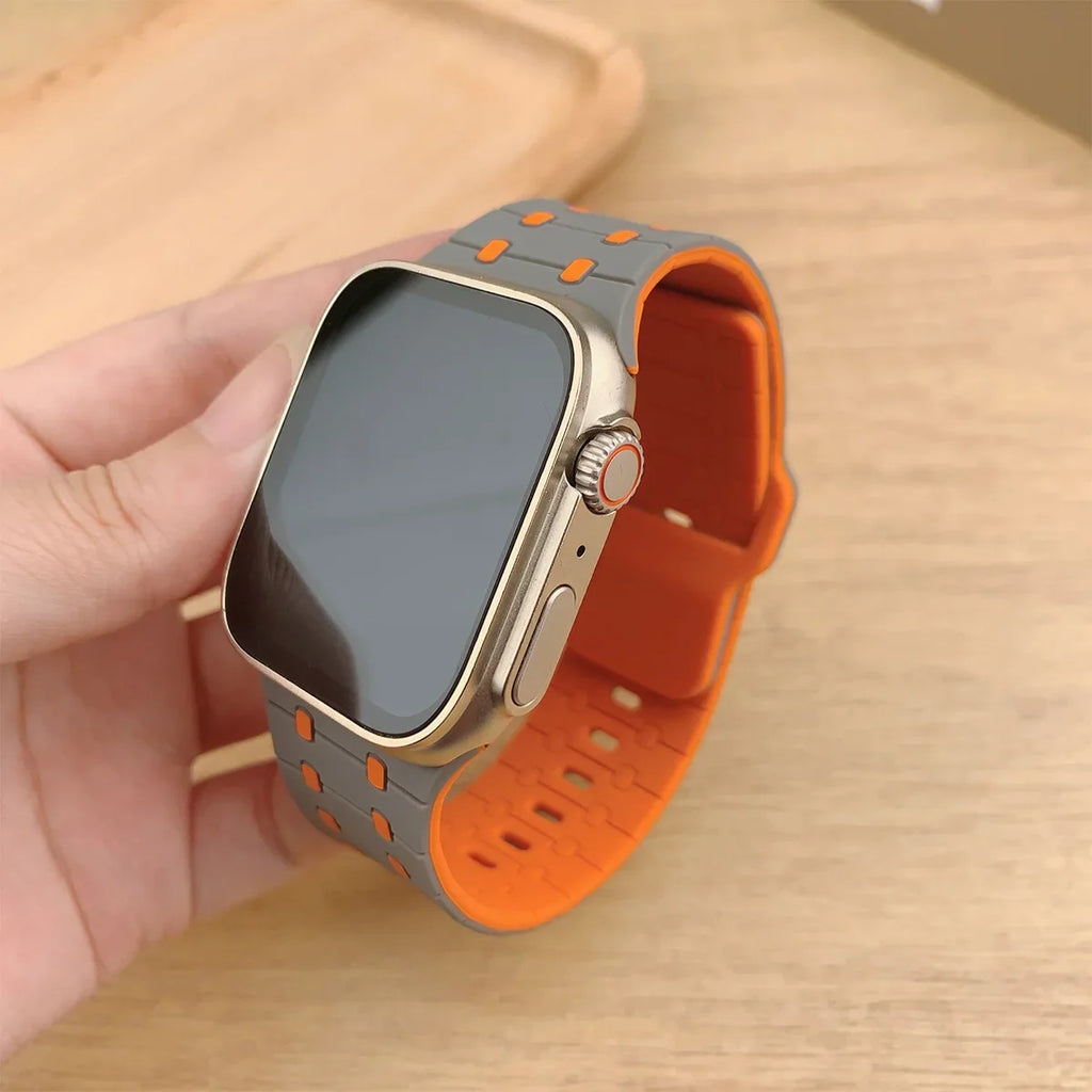 Silicone band for Apple Watch band 46mm 45mm 41mm 44mm Ultra 49mm 40mm 42mm band Correas for Apple Watch Series 10 9 8 7 6 5 SE