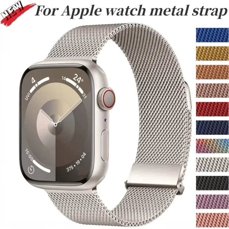 Metal Milanese band For Apple Watch Ultra 2 49mm 11 10 9 8 7 Magnetic band Apple Watch 6 5 SE 46mm 45mm 41mm 44mm 40mm 42mm