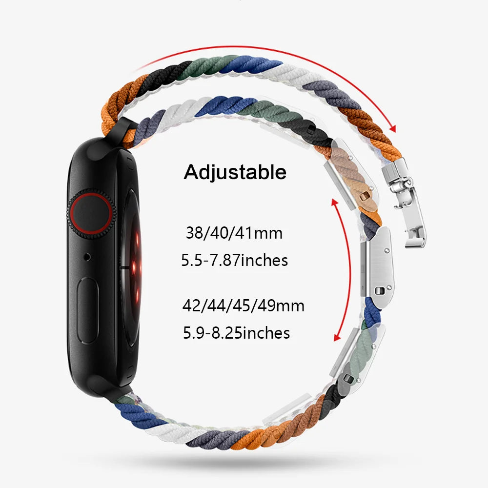 band For Apple Watch band 46mm 45mm 44mm 49mm 40mm 41mm 42mm Braided loop correa band Apple Watch Series 10 8 9 7 5 SE 6 4 Ultra