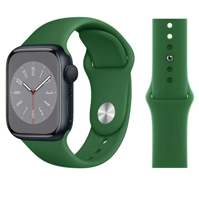 Silicone band For Apple Watch band 45mm 46mm 44mm 41mm 40mm 42mm Sport Correa band Apple Watch Series 11 10 SE 9 8 7 6 5 Ultra 3