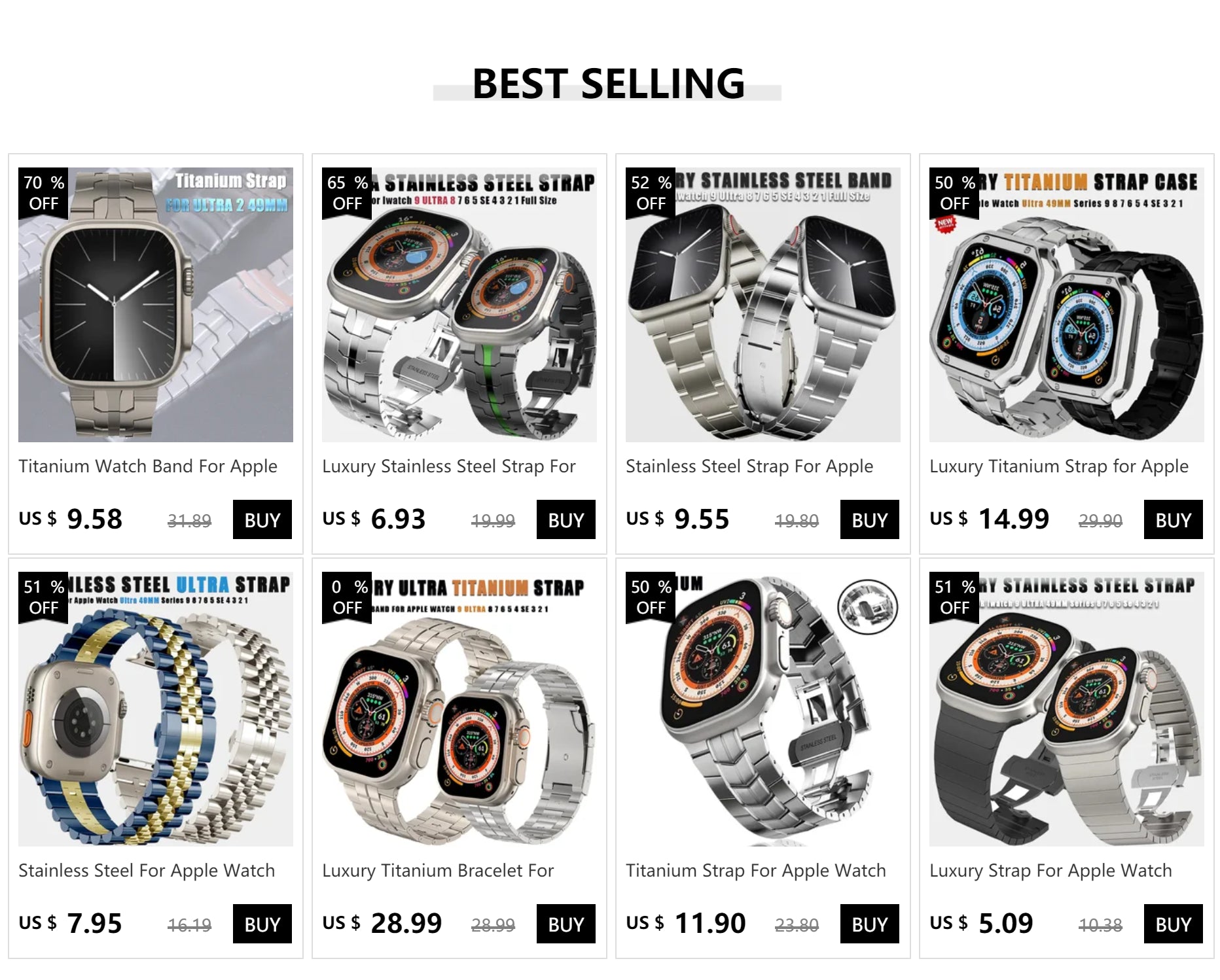 Stainless Steel band for Apple Watch Ultra band 49mm 45mm 41mm 44mm 40mm Magnetic Buckle band for Apple Watch Series 8 7 6 SE 5