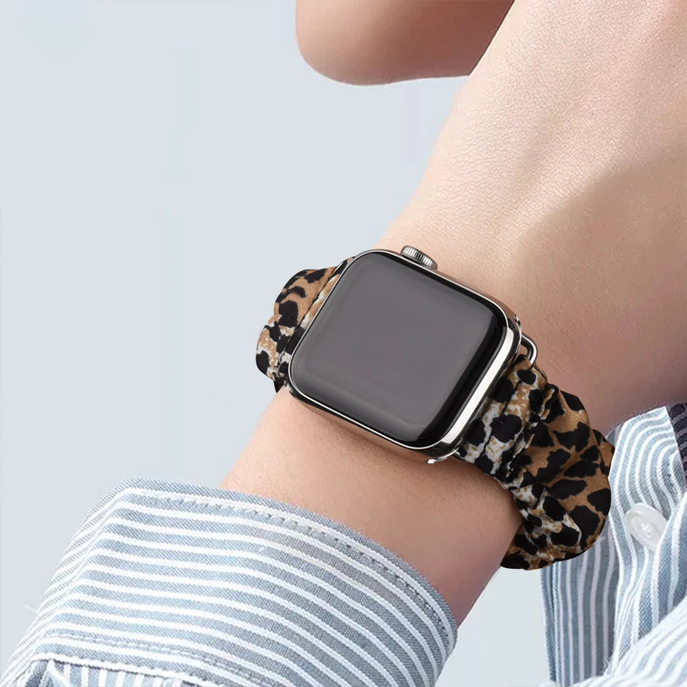 For Apple Watch band Series 8 7 SE 6 5 Ulta 49mm Elastic Scrunchie band for Apple Watch 44mm 40mm 38mm 42mm 41mm 45mm band Belt