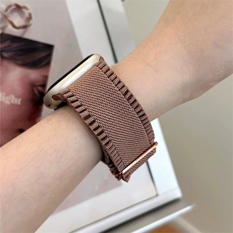 Korea Cute Nylon Elasticity band For Apple Watch band Ultra 2 49mm 45mm 44mm 41mm 42mm Correa Adjustable band For Apple Watch Series 9 8 SE