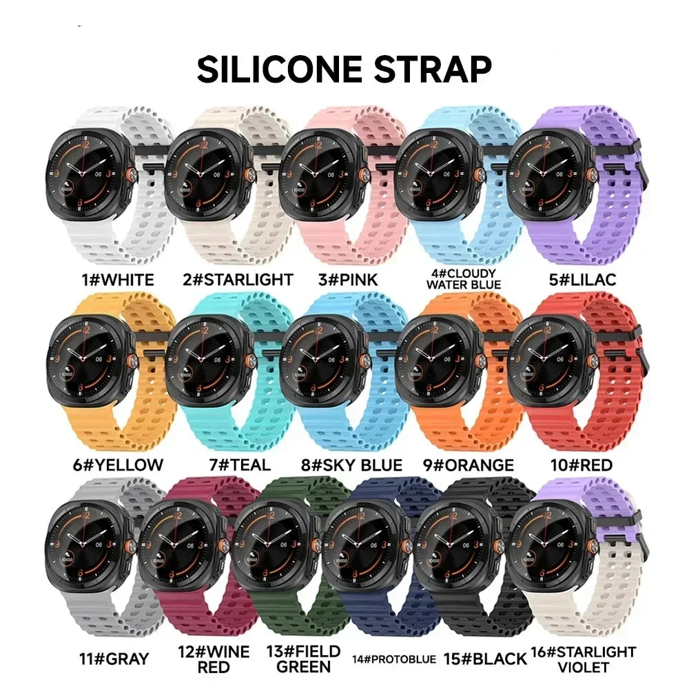 Silicone Breathable Strap For Samsung Galaxy Watch Ultra 47mm Marine Wristband Bracelet Galaxy Watch Ultra(2025) 47mm Watchband