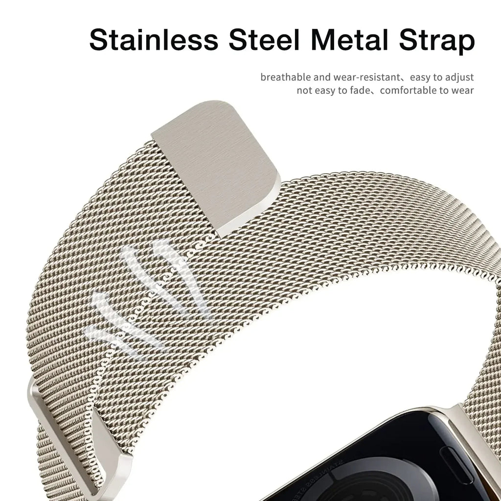 Milanese band+case for Apple Watch band 46mm 42mm 49mm 40mm 44mm 41mm 45mm Screen Protection For Apple Watch Ultra 2 Series 10 9 8 7 6 SE
